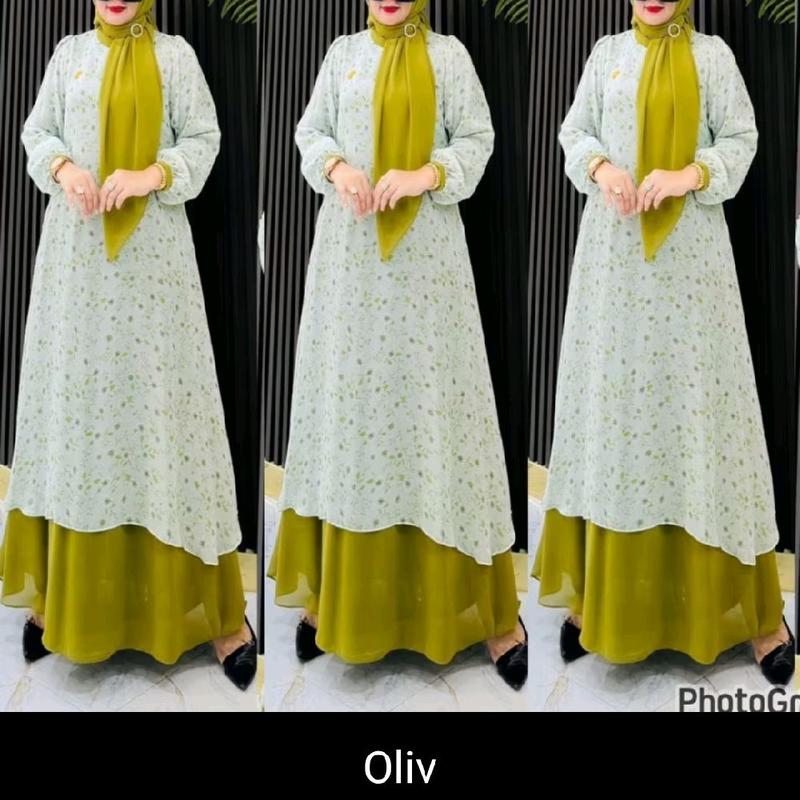 COD DRESS LAYLA SET HIAJB SEGIEMPAT CANTIK MEWAH ELEGAN TERBARU MOTIF LIMITED EDITION 6