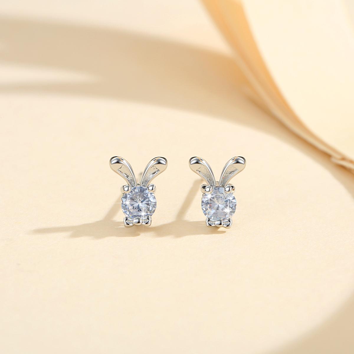 TX087 Anting Berlian Titanium Anting Tusuk Sederhana Kristal Wanita Korea Aksesoris Perhiasan