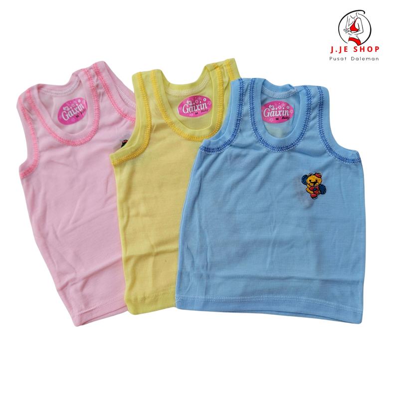 12 Pcs Kaos Singlet Anak Laki-Laki Stabillo SINGLET Anak Katun Bordir Unisex Fashion - Pola Grafis Karakter 1