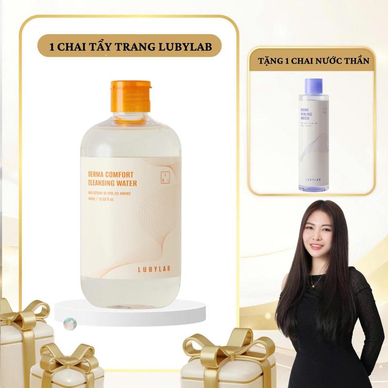 SN1758 - (Mua 1 tặng 1) Mua 1 chai tẩy trang Derma Comfort Lubylab 400ml Tặng 1 chai nước thần Biome Healing Water Lubylab 300ml