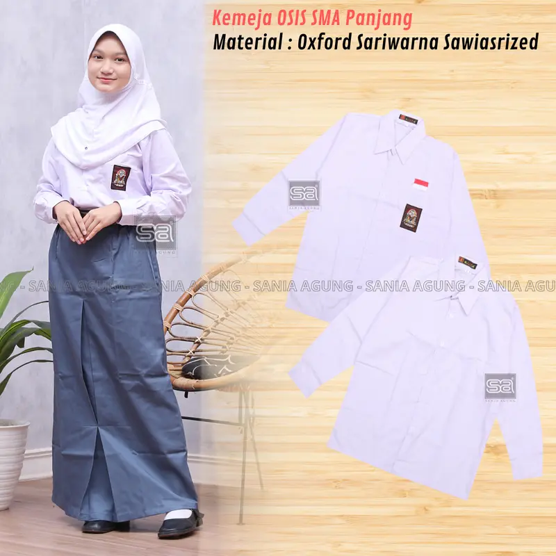 SERAGAM SMA BAJU PUTIH PANJANG PUTRI 0