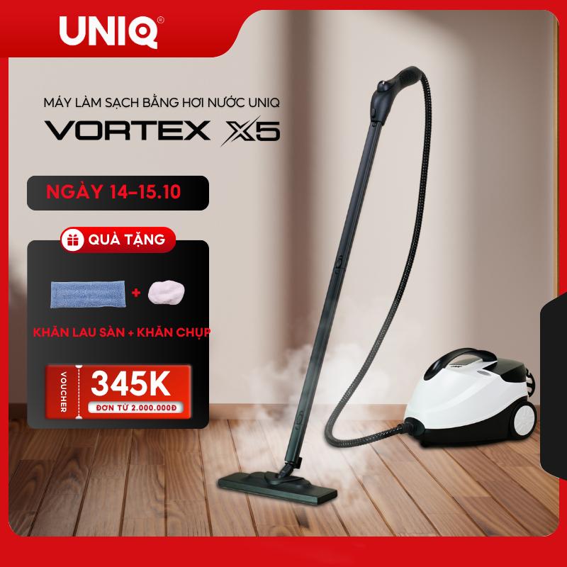 Máy vệ sinh hơi nước nóng UNIQ Vortex X5 2000W 1.5L xịt rửa lau nhà đa năng khử trùng diệt khuẩn nội thất ô tô bếp sofa