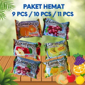 PROMO 9/10/11 Pcs HARMONY SABUN 70gr - SABUN BATANG MANDI Soap Aroma Buah Lemon Orange Melon