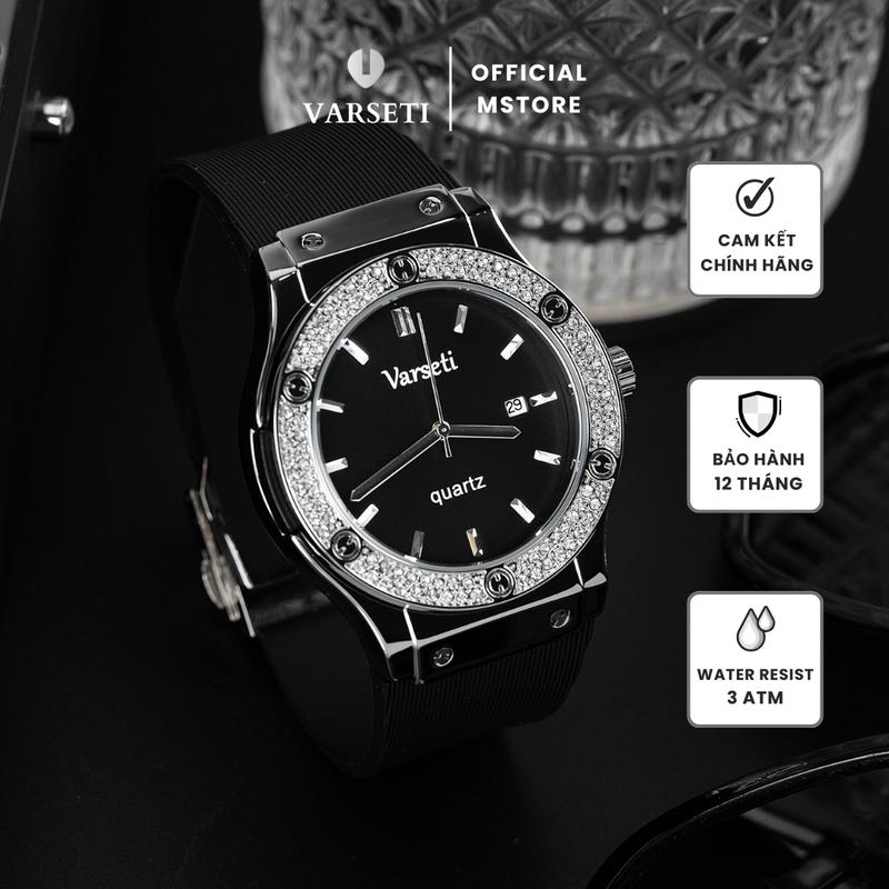 [ MS STORE - TOÀN PHÚ SHOP ] ĐỒNG HỒ NAM VARSETI  THIẾT KẾ ĐÍNH ĐÁ SANG TRỌNG, PHONG CÁCH TRẺ TRUNG DỄ PHỐI ĐỒ - M185