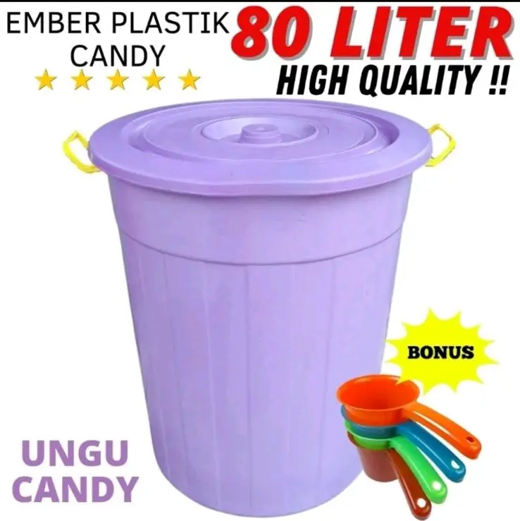 Ember Jumbo Warna Cantik dengan Tutup Gratis Gayung - Kapasitas 80 Liter 5