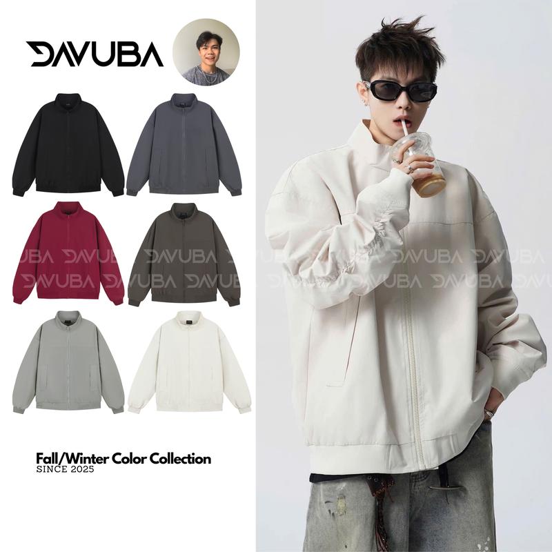 [DAVUBA] [Link Độc Quyền] Áo Khoác Gió Tay Nhúm Nam Cổ Cao 2 Lớp Trượt Nước Cản Gió SM150