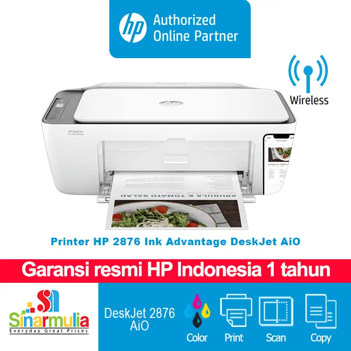 Printer HP 2875 | 2876 Ink Advantage Deskjet All In One Wireless