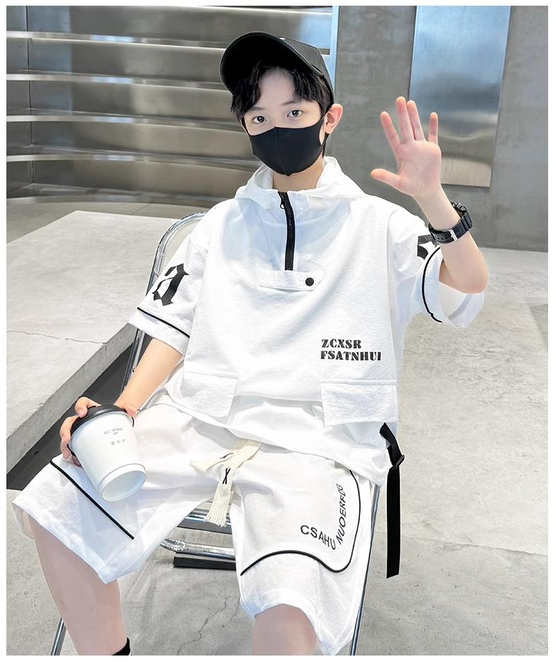 Product Introduction of Set Đồ Trẻ Em Cá Tính 2025 - Áo Hoodie Tay Ngắn + Quần Short Form Rộng | Size 120-180 27