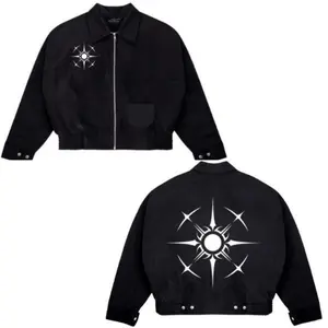 JAKET CROUP - JACKET PRIA & WANITA/WORK JAKET CROP BLACK STAR YANG LAGI TREEN
