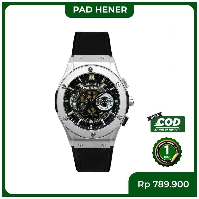 PAD HENER LEXICON Jam Tangan Unisex Analog Original Water Resistant Tali Kulit Keren Luxury Chronograph Quartz Calendar Jam Tangan Cowok Sport COD + Kotak Eksklusif 2