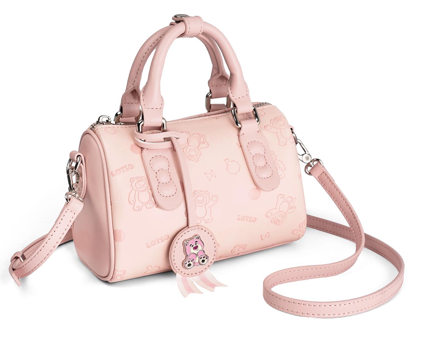 [ Shanty x Disney ] -  Tas Lotso Tas Tangan Kecil Wanita dan Remaja dengan Tali Selempang Motif Lucu dan Warna Soft Pink