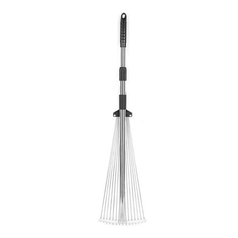 Product Introduction of Grass Rake 9 Teeth Stainless Steel Rake Adjustable Steel Rake With Handle Gardening Rake L6K4 21