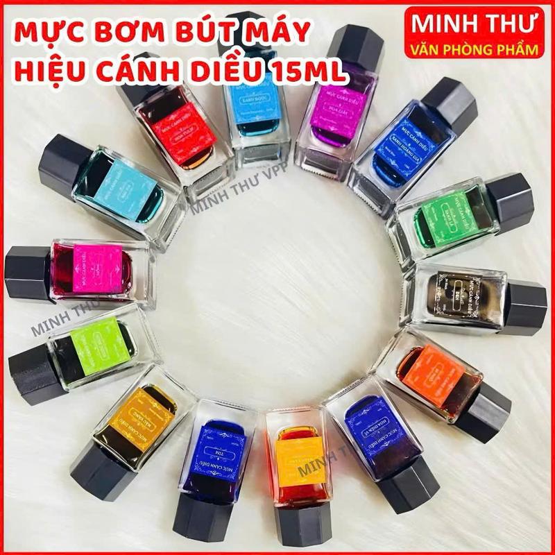  Mực Bút Máy Cánh Diều Nhiều Màu Mực  Mực Bơm Cho Các Loại Bút Máy 15ml Nhanh Khô Màu Đẹp Không Lắng Cặn Màu Sắc Tươi Sáng Cho Học Sinh Luyện Chữ 