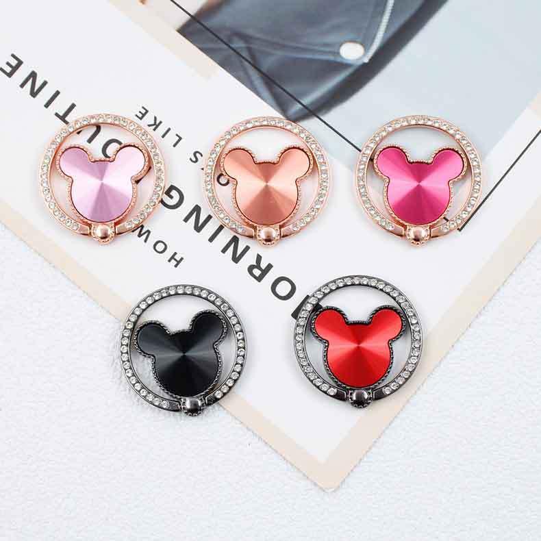 Product Introduction of 1pc Cute Mouse Diamond Cell Phone Ring Holder, Metal Kickstand Grip, Rotation Finger Grip For Phones, Phone Ring Holder Phone Stand Accessories Alloy Smartphone Mobile Portable Mount 20