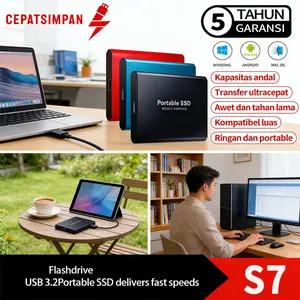 【CepatSimpan】S7 Portable External Storage (1TB/2TB/4TB) – USB 3.1 & Type-C & Micro, Ultra-Slim Shockproof, Stable Portable Storage Compatible with Windows, Mac & Linux