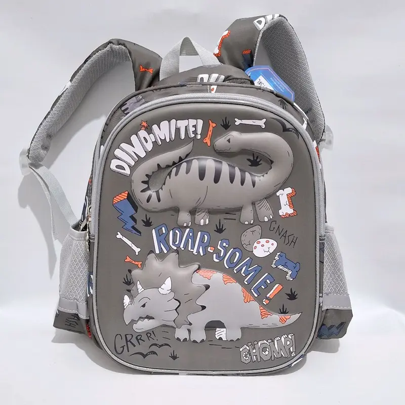 Tas Sekolah Anak Laki-Laki TK Karakter Dinomite  OSH 13 Inch Motif Timbul 3 Dimensi Glossy Kilap Ransel Fashion 0