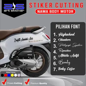 Stiker Custom Nama Body Scoopy - Stiker Cutting Custom Nama Body Motor - Stiker Custom Nama Body Motor Listrik Zis Art 2