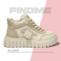 Gambar FINDME 36-40 Aldine Sepatu Sneakers Wanita Kekinian Highcut Nyaman Classy Simple Keren Bahan Pu Berkualitas - Black, 36 dari findme id_NEW Kab. Tangerang 2 Tokopedia
