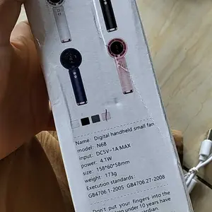 Kipas Mini Portable N68 5 Speed Wind Kipas Angin Genggam Dengan Tampilan Baterai LED