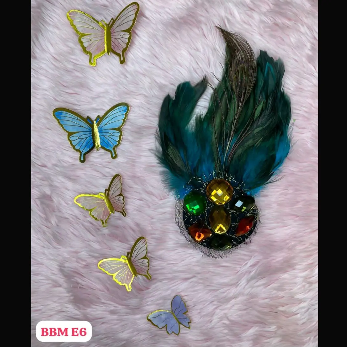aksesoris jepit bulu merak warna