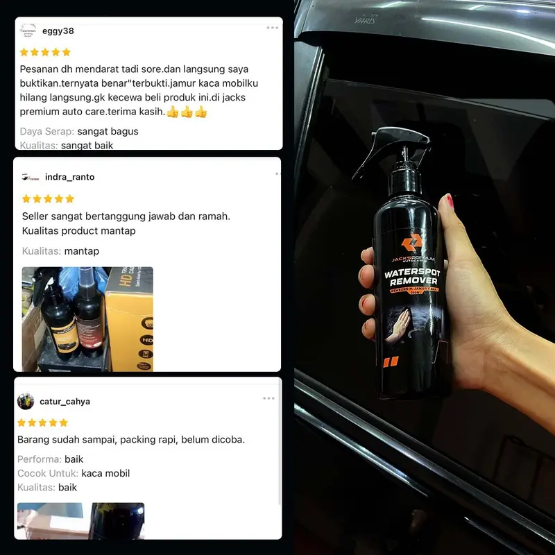Watersport Remover Gel - Efektif Hilangkan Kerak Air dan Jamur Kaca Pada Kendaraan - Jacks Premium 6