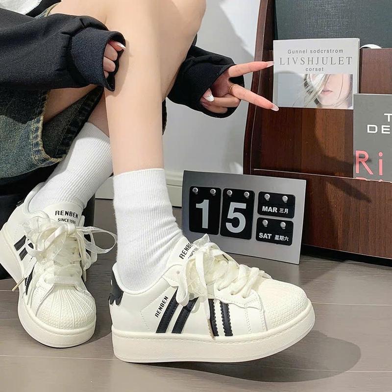  Giày nữ thể thao phối sọc mũi sò hàng QCCC LINCHU 