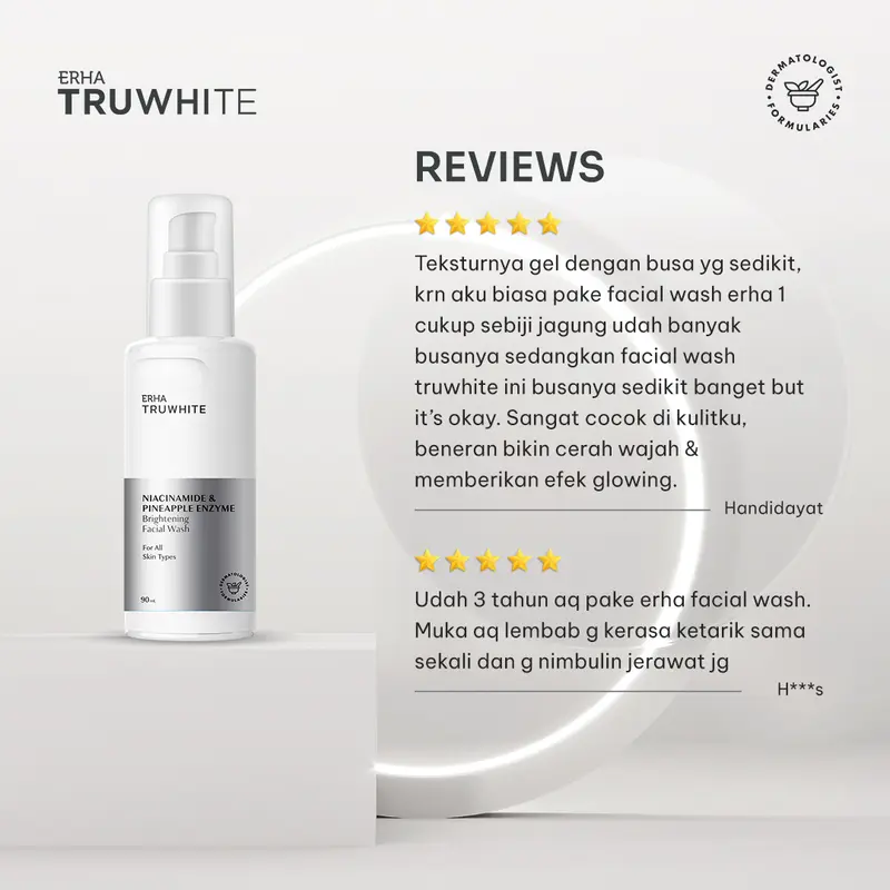 ERHA Truwhite Niacinamide & Pineapple Enzyme Brightening Facial Wash - Sabun Pencerah Wajah 2