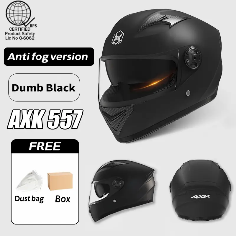 AXK 557 motorcycle full face helmet, scratch-resistant and windproof full  face helmet, double lenses55-60cm - TikTok Shop Philippines