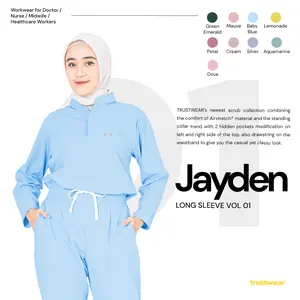 TRUSTWEAR - Jayden Doctor`s Scrub / Set Baju Celana Jaga OKA OK Perawat / Dokter Lengan Panjang I