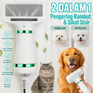 【4.4】blower grooming Sisir Penghisap Bulu Hewan Edisi Terbaru Hair Dryer Kucing / 2in1  Grooming Dryer Pengering Bulu Anjing Kucing Sisir Perawatan Peliharaan buat   gendongan  kucing dog  washer  machine  dog  washer  machine pet drying box