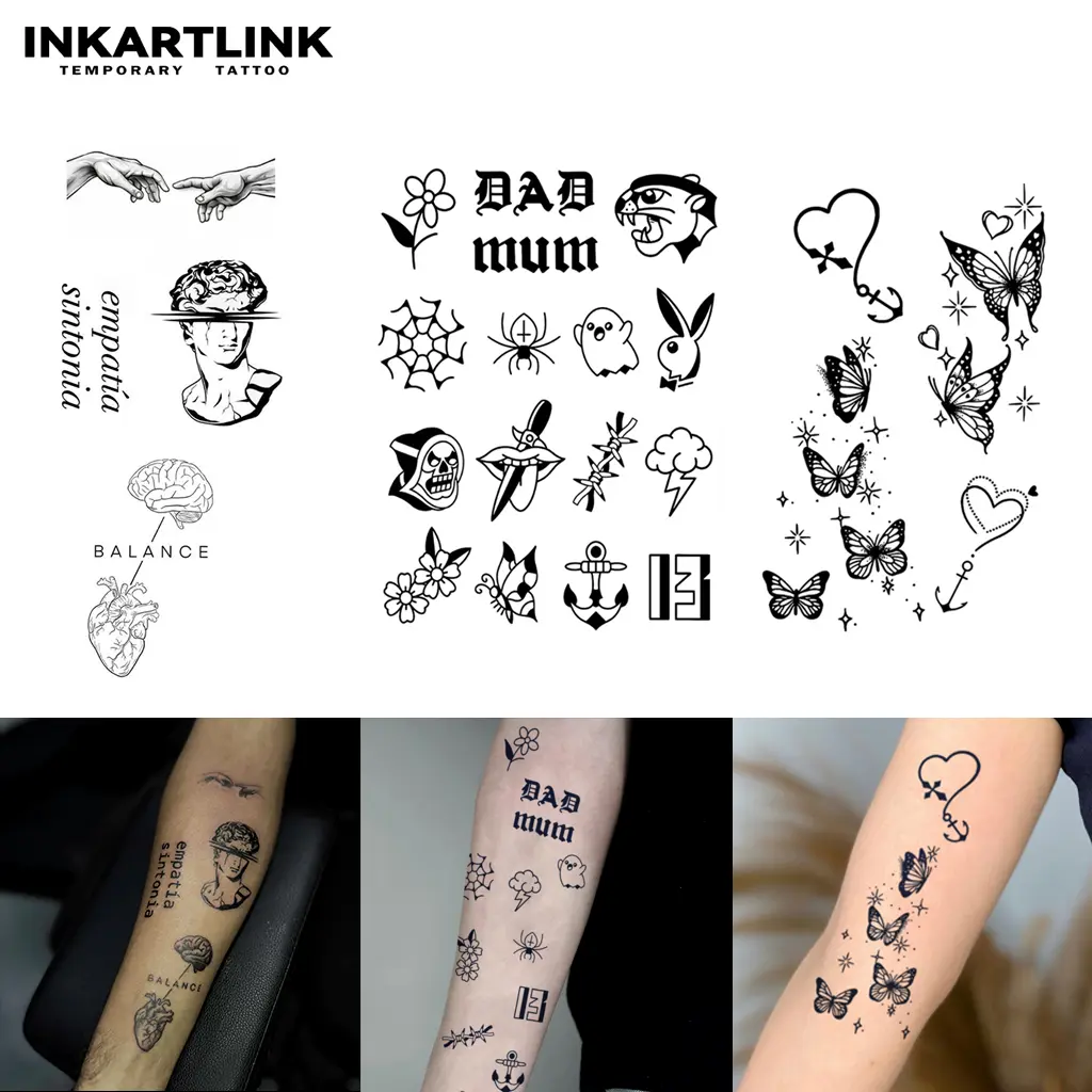 INKARTLINK Wisdom and balance tattoo waterproof 7-15 days，temporary tattoo sticker，magic tattoo，Fake tattoos for men and women ，long lasting semi permanent tattoos，minimalist  tattoo