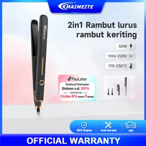 MAIMEITE Catokan Pelurus Rambut Saturn Hair Styler Mudah Digunakan 2IN1 30watt Ceramics Pelurus Rambut Curly Hair Straightener Hitam