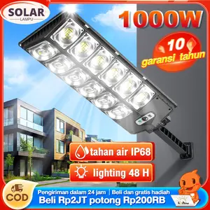 【“0"tagihan listrik！！+Garansi 10 tahun】 lampu jalan tenaga matahari IP67 tahan air luar ruangan 0 Biaya listrik super terang Garansi 10 tahun Solar lampu emergency