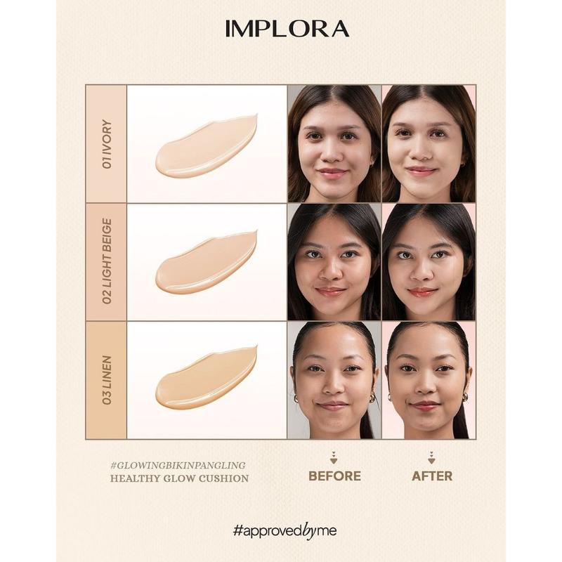Implora Healthy Glow Cushion Full SIze & Refill Size Netto 13 gr 2