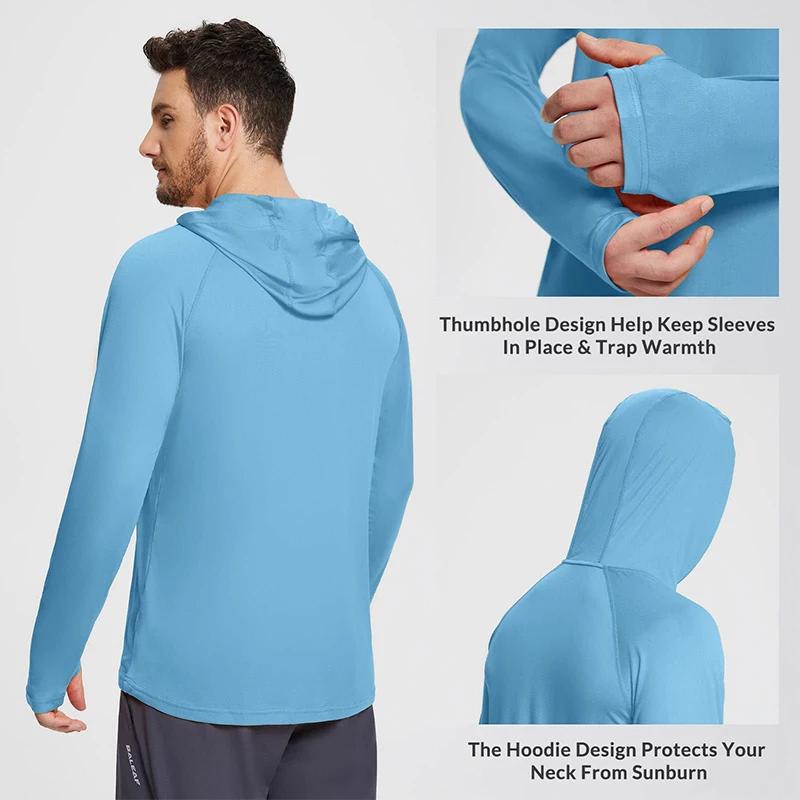 Product Introduction of Sun Protection T-Shirts Mens Long Sleeve Hoodie Casual UV-Proof T-Shirts Breathable Lightweight Quick Dry T shirts Male 3