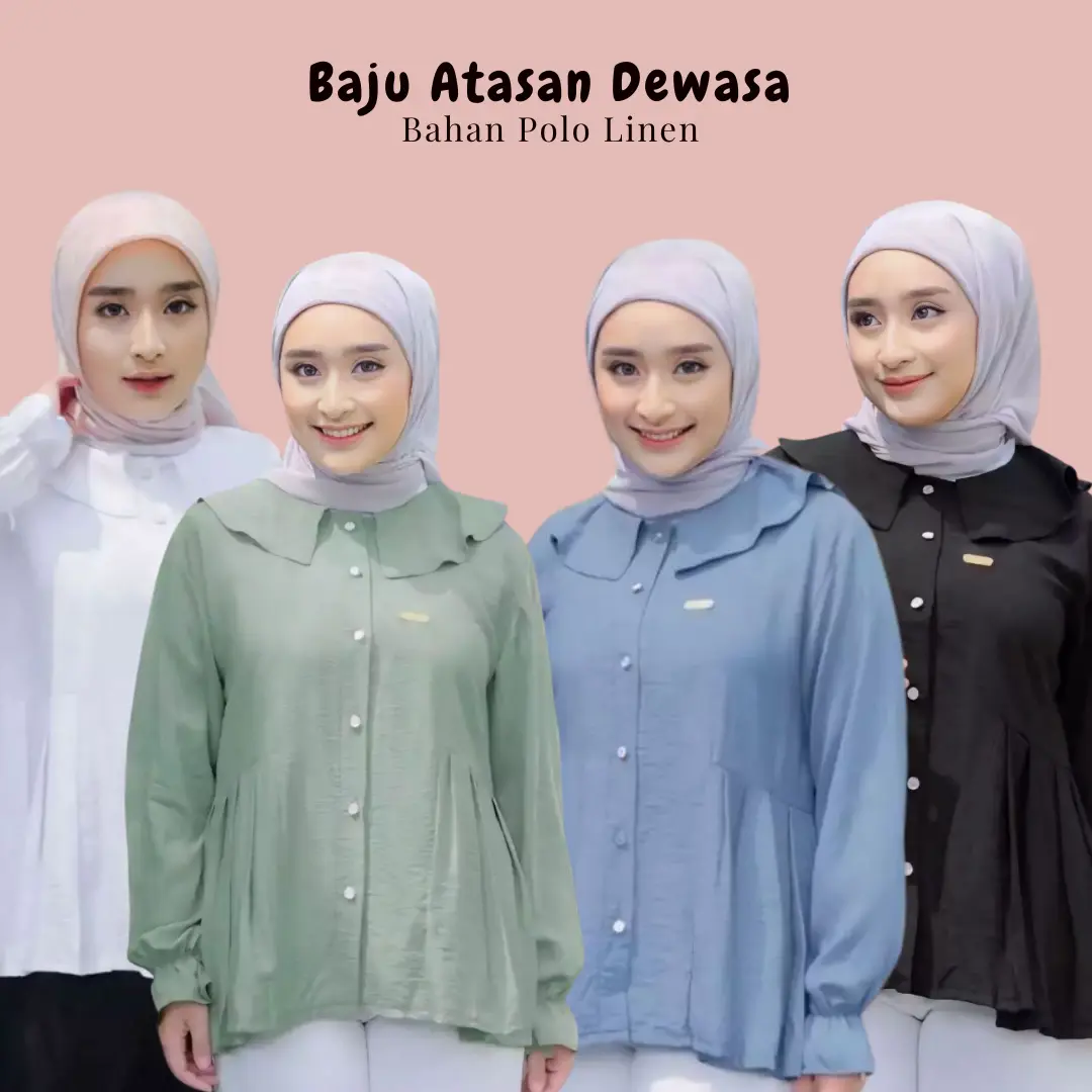 AYYA BLOUSE - KEMEJA ATASAN DEWASA - FULL KANCING DEPAN - BAHAN CRINKLE - Wanita - Remaja