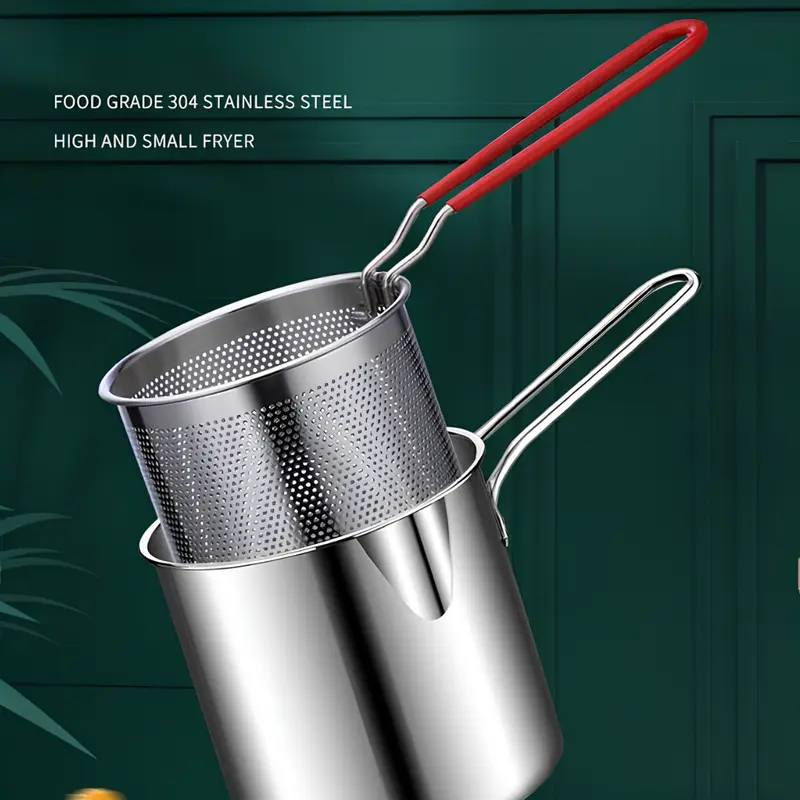 [GRATIS TATAKAN] Funnycook 4 in 1 Mini Deep Fryer Panci Penggorengan Kentang Saringan Minyak dan Capitan Makanan Multifungsi Kitchenware 1