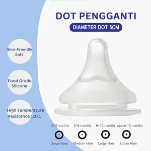 Dot bayi PPSU silikon lembut cocok untuk botol dengan lebar 5 sentimeter Bahan aman untuk makanan tidak mengandung BPA