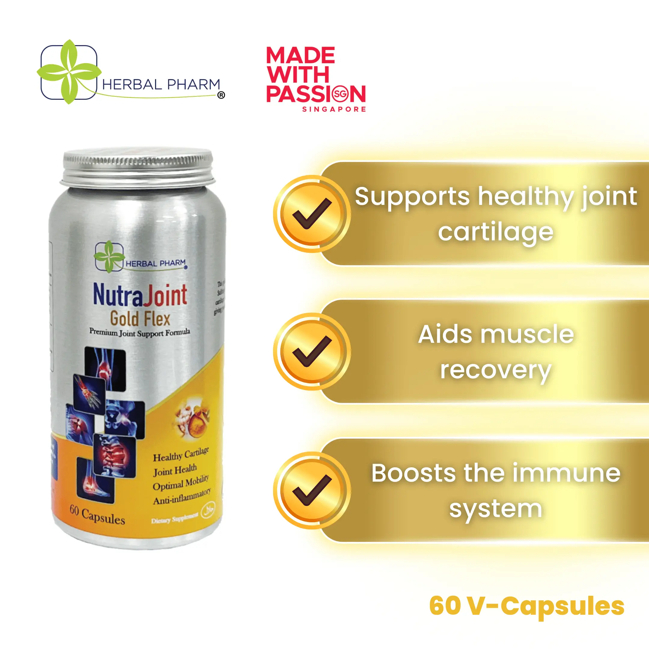 Herbal Pharm NutraJoint Gold Flex, Joint Mobility Cartilage Repair