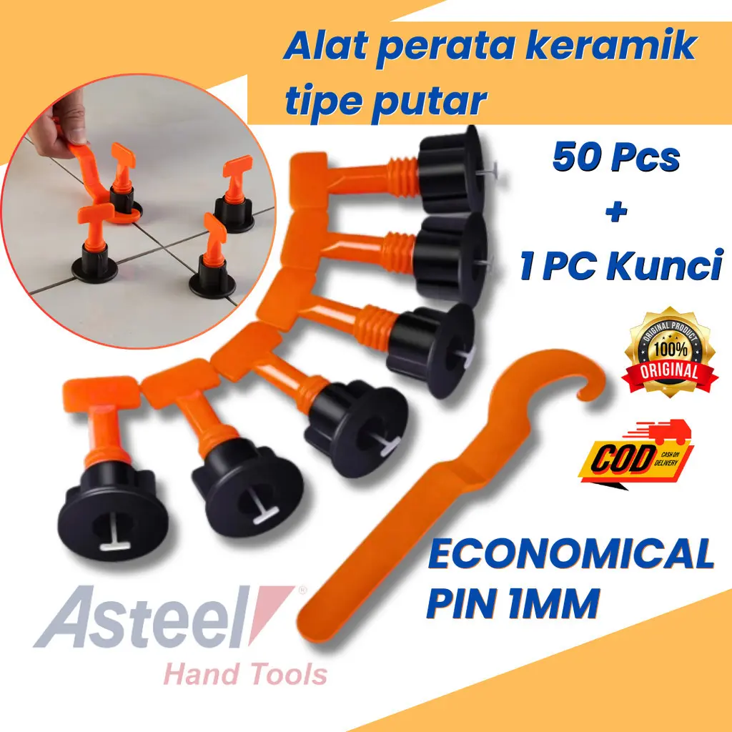 ASTEEL 1mm Alat perata pasang keramik kramik granit lantai dinding lengkap spacer tile leveling prata granite nat nut pin 1mm ekonomi mudah digunakan