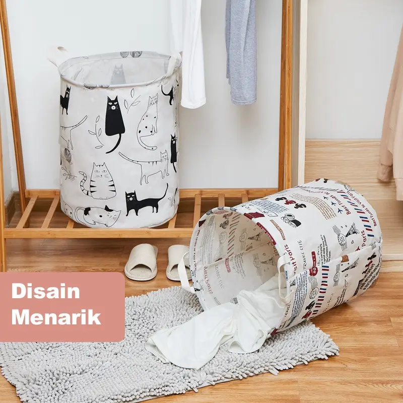 Starlight Keranjang Laundry Baju Kotor Keranjang Baju Bulat Multifungsi Motif Karakter HSB204 4