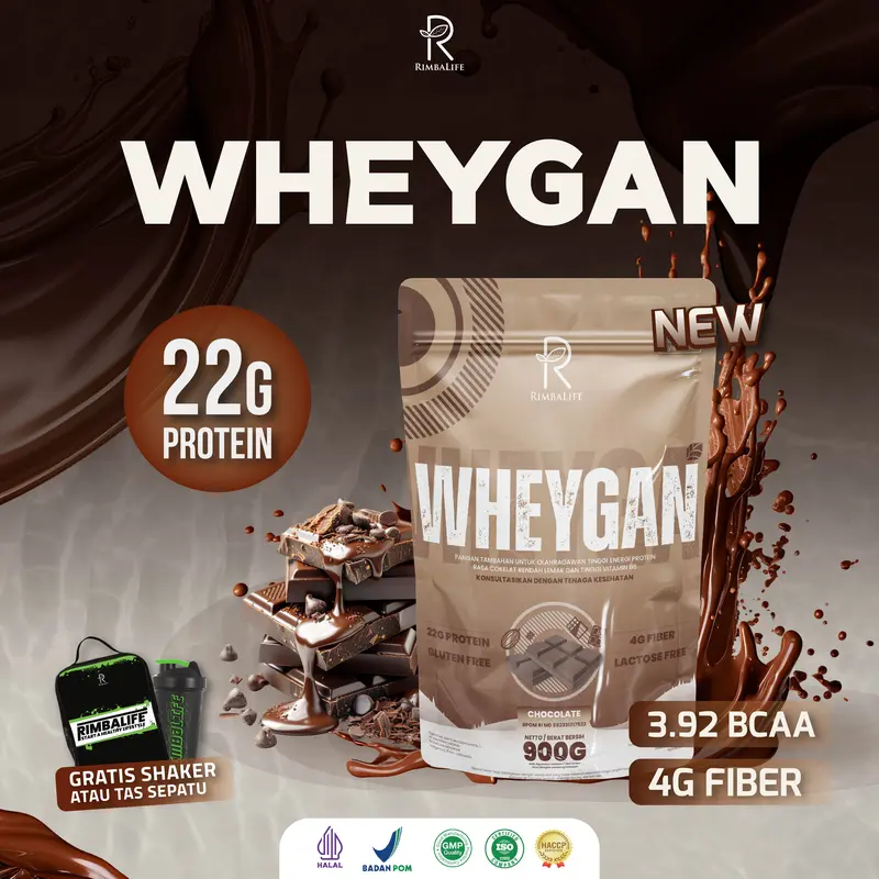 RIMBALIFE WHEYGAN 2LBS 900GRAM PLANT BASED PROTEIN VEGAN BPOM HALAL 2