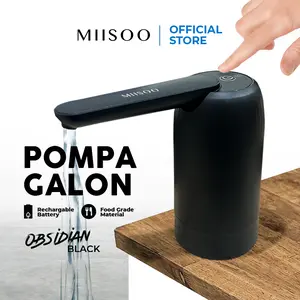 MIISOO Pompa Obsidian Black/Pompa Air All Black/Pompa Galon Elektrik/Pompa USB Charger Pompa Air Galon/Pompa Dispenser Elektrik Water Pump