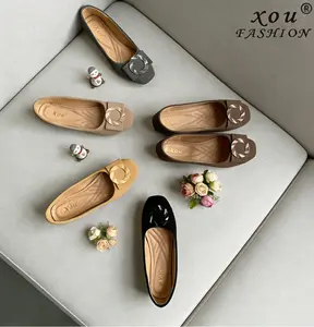 【COD】XOU flat shoes lucu aesthetic sepatu kekinian 2026 cewek Terbuat dari bahan PU cocok untuk acara besar dan kehidupan santai sehari-hari Kasual dan serbaguna nyaman dan tahan lama A-04