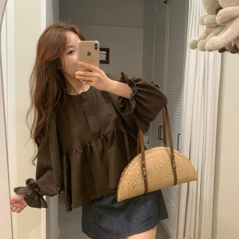 Áo babydoll cổ khuy tay bèo A3048 Nana21 Nanastore21 Nữ Woman