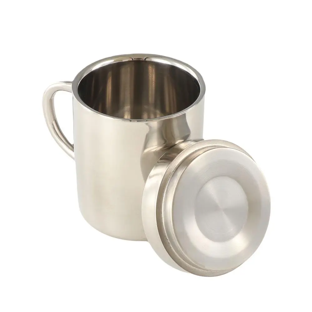 Premium Stainless Steel Coffee Mug Shatterproof Double Wall Drinking Water Cup Durable Handle Travel Tumbler Jug Milk