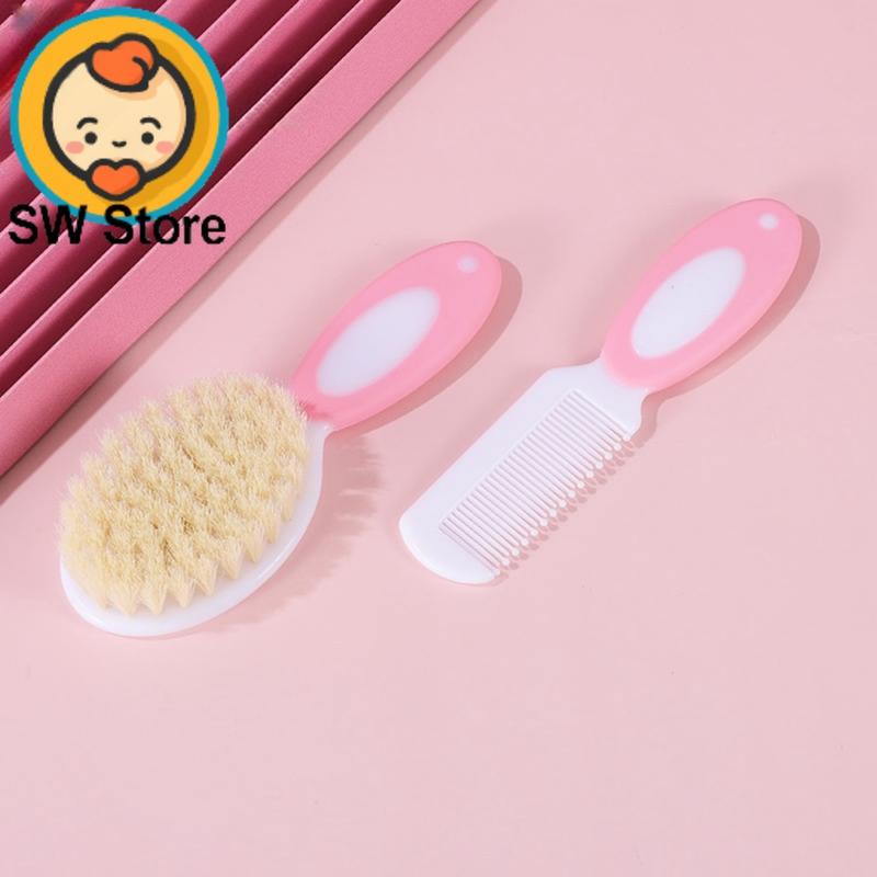 Product Introduction of SW Newborn brush and comb set brush with soft nylon bristles and comb with smooth rounded teeth that are gentle for baby's hair easy and comfortable to hold and use BPA free age +0 months DY11 Girls Boys Newborn Baby 7