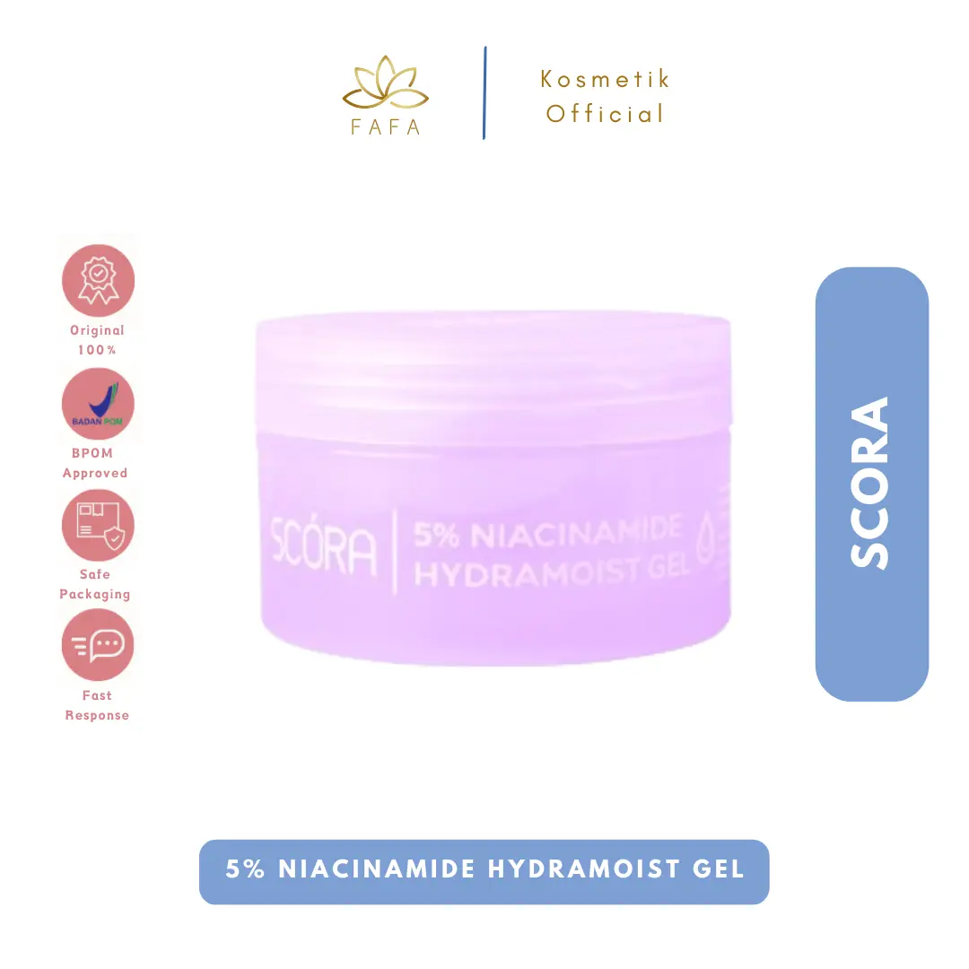 SCORA 5% Niacinamide Hydramoist Gel 40ml - Pelembab Wajah Mencerahkan Kulit Memperbaiki Skin Barrier