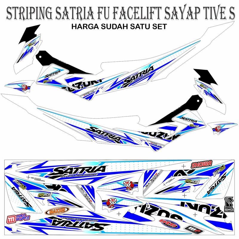 STRIPING VARIASI STICKER SATRIA FU FACELIFT SAYAP TIVE S Motorcycle ...