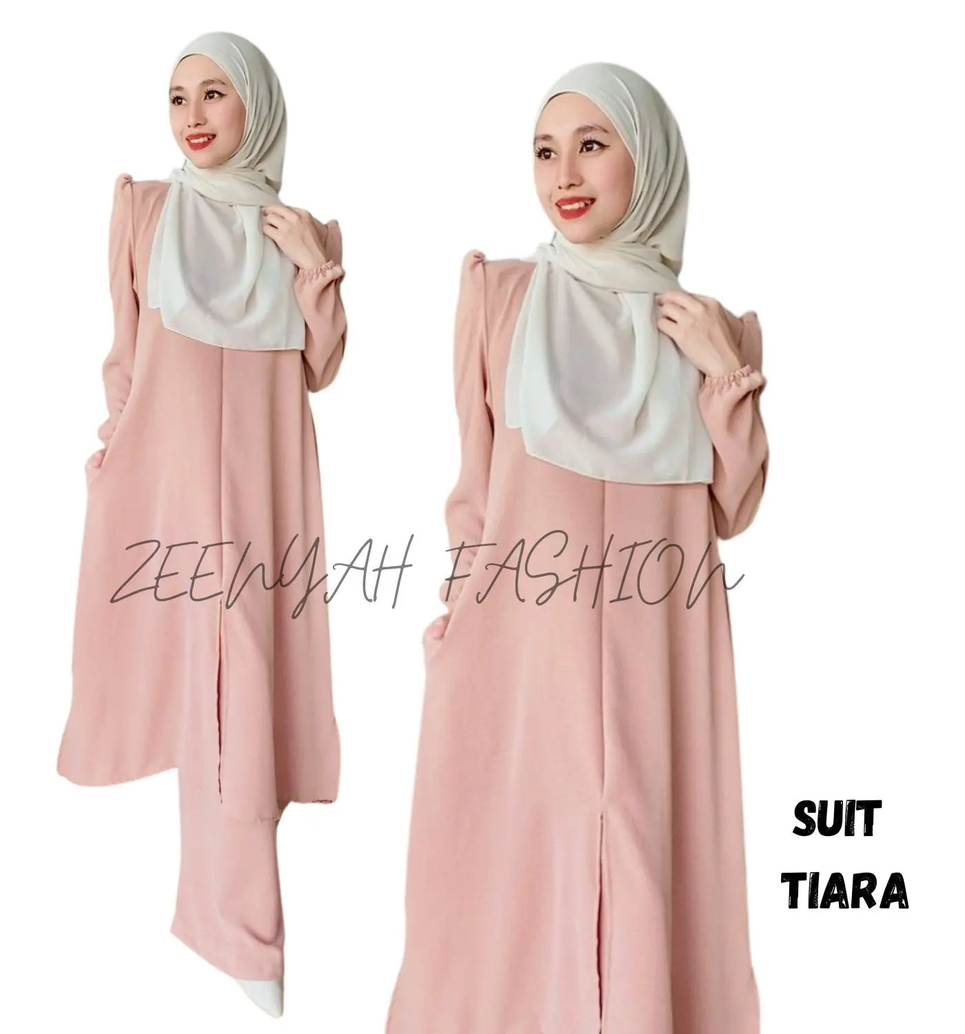 Suit TIARA Umrah dan Haji wanita Muslimah Labuh pocket Set Sleeve